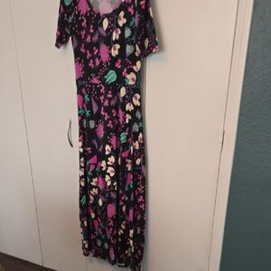 LuLaRoe Black Floral Maxi Dress